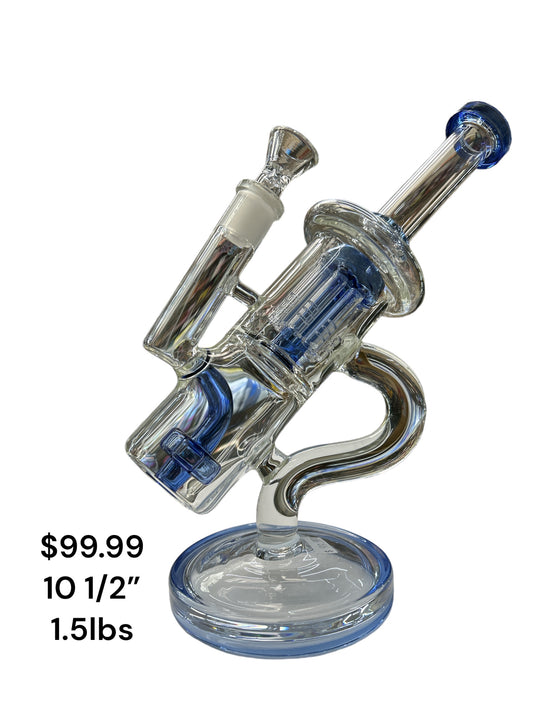 10 1/2” Blue and Clear water pipe