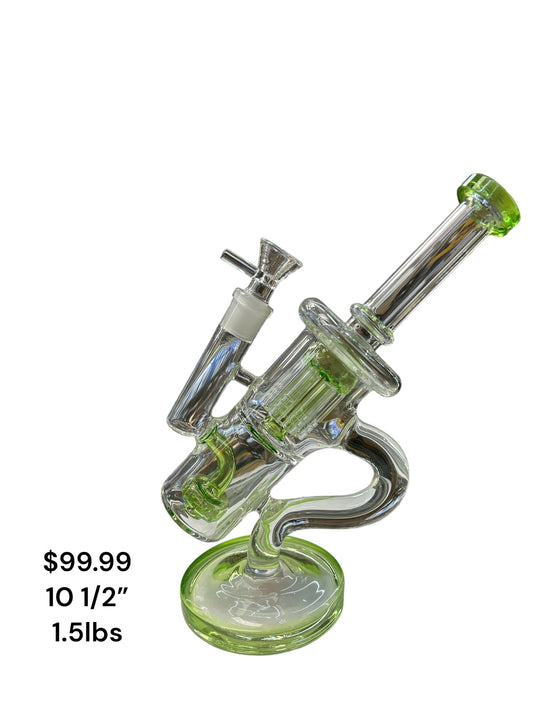 10 1/2” Green and Clear water pipe
