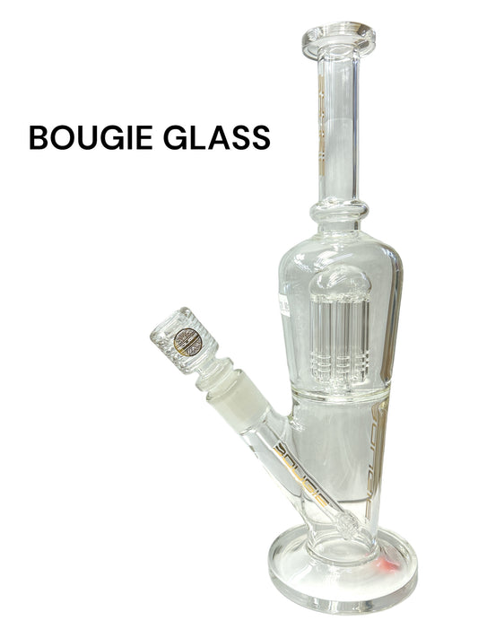 12” BOUGIE GLASS water pipe with ash catcher