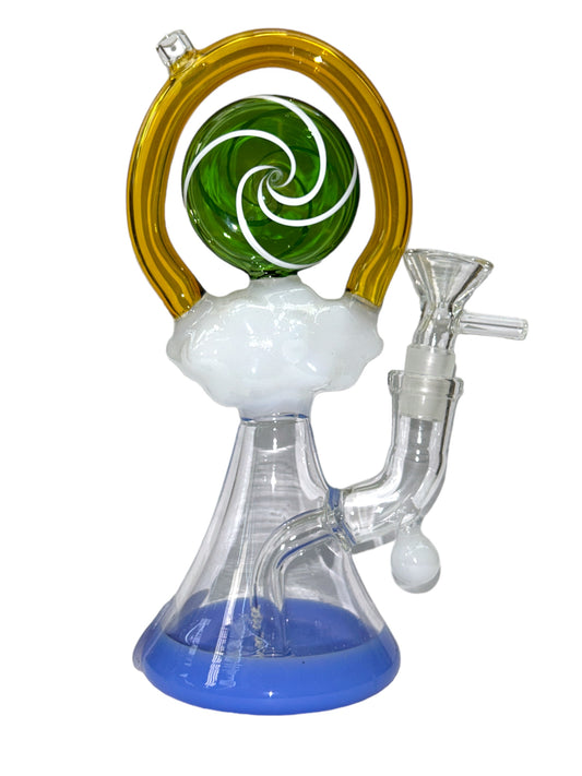 7” Orange and Green swirl Water Pipes