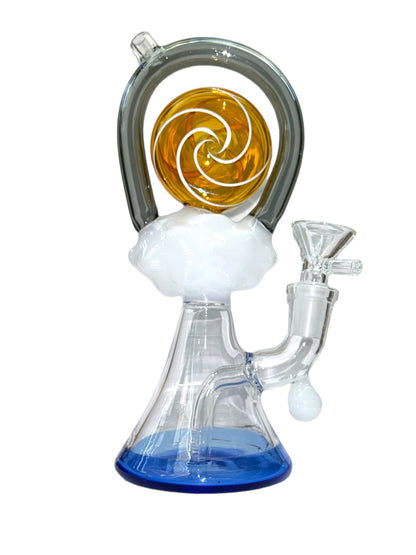 7” Orange and Green swirl Water Pipes