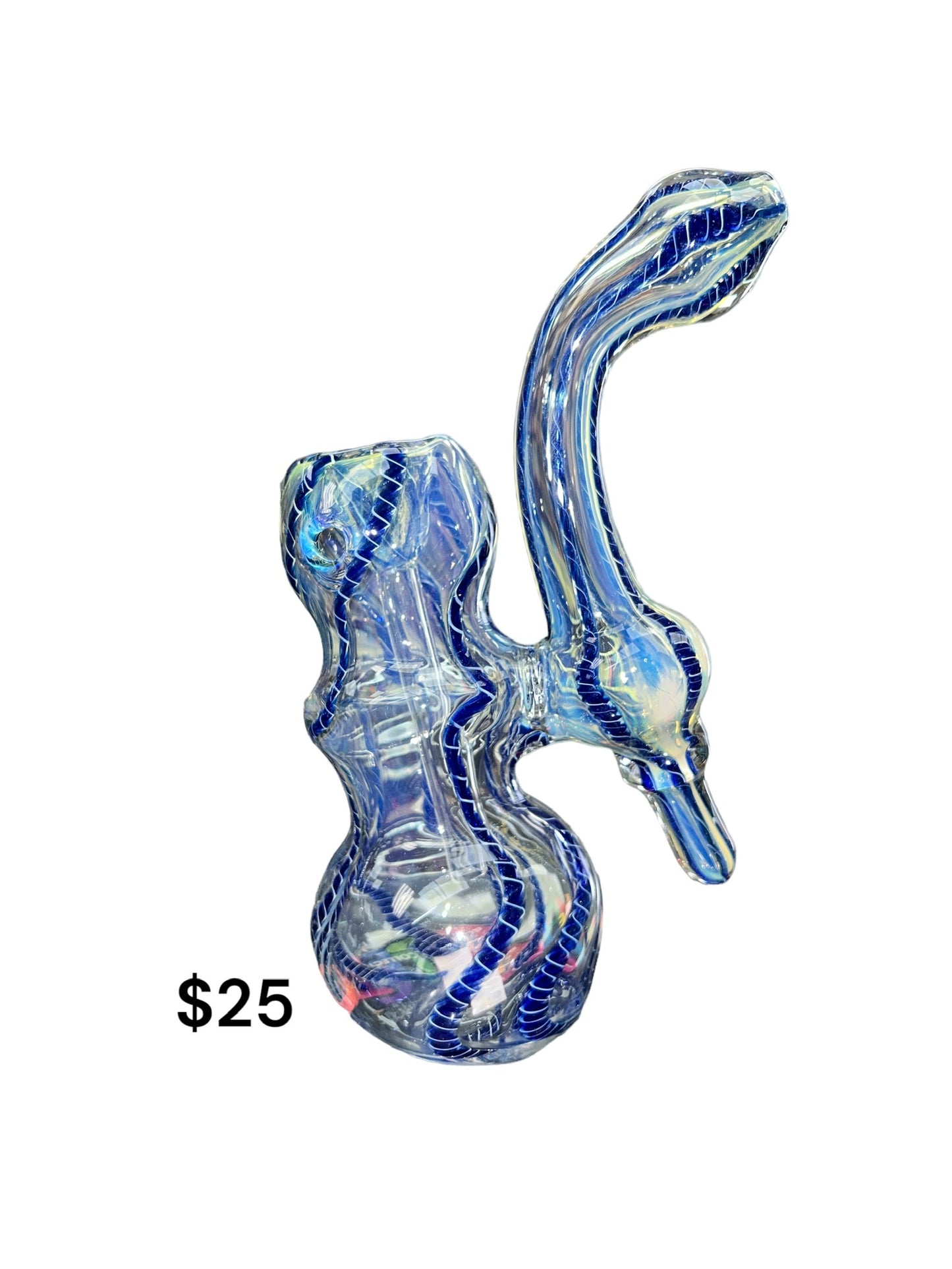 Blue Swirled Bubbler